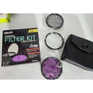 Bower 52mm Digital Filter Kit‎ 3 Piece: UV CPL FLD Filters w/ Pouch